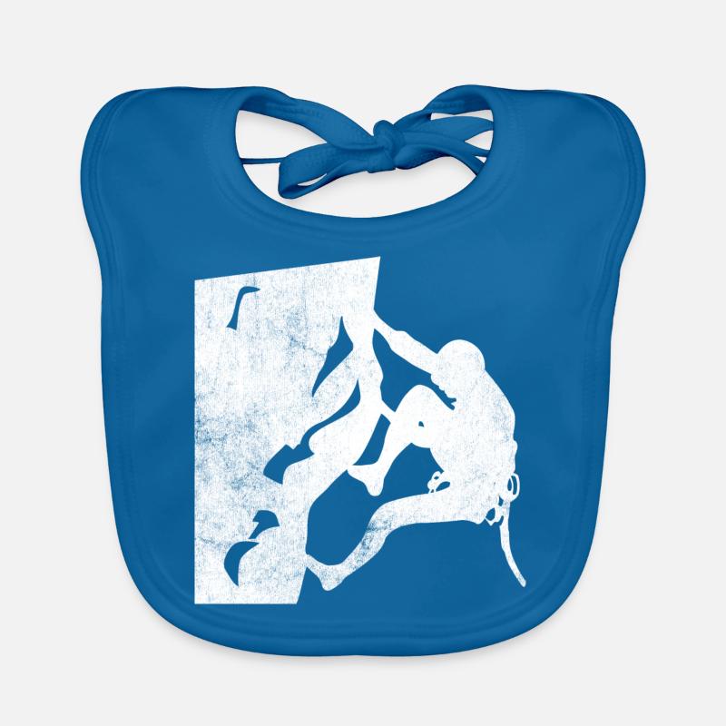 Klettern - Baby Bio-Lätzchen - Pfauenblau