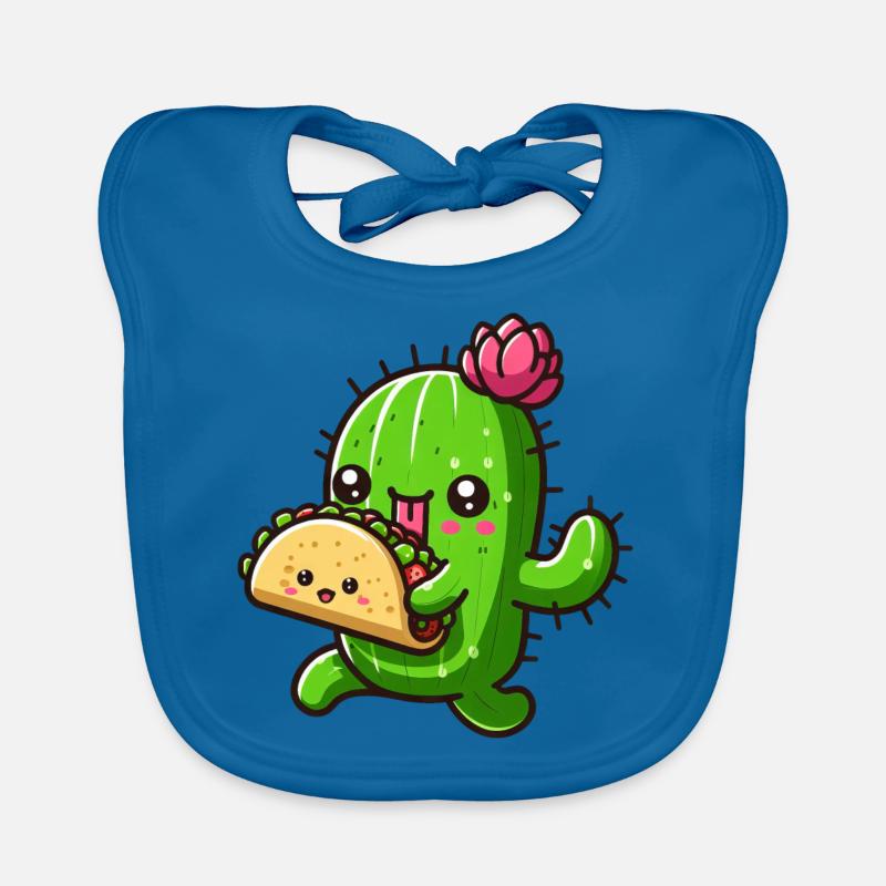 Conception de bande dessinée de tacos de cactus mignon Bavoir bio Bébé