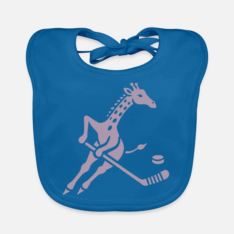 Giraffe Eishockeyspieler Silhouette Minimalistisch Baby Bio-Lätzchen