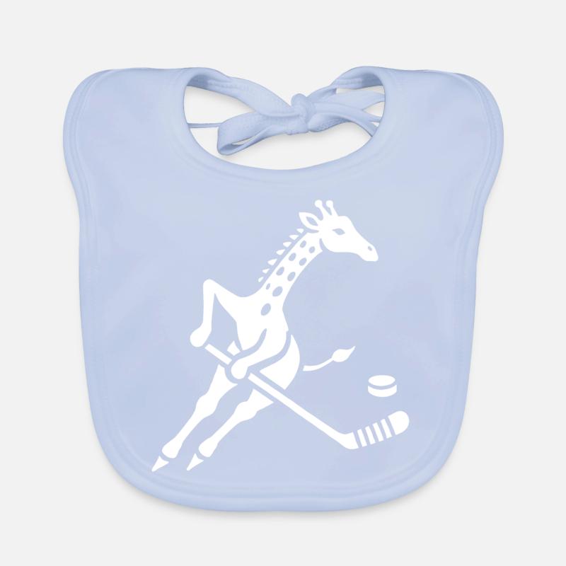 Giraffe Eishockeyspieler Silhouette Minimalistisch Baby Bio-Lätzchen