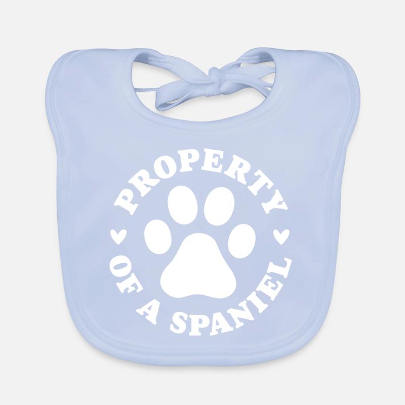 Eigentum eines Spaniels Baby Bio-Lätzchen