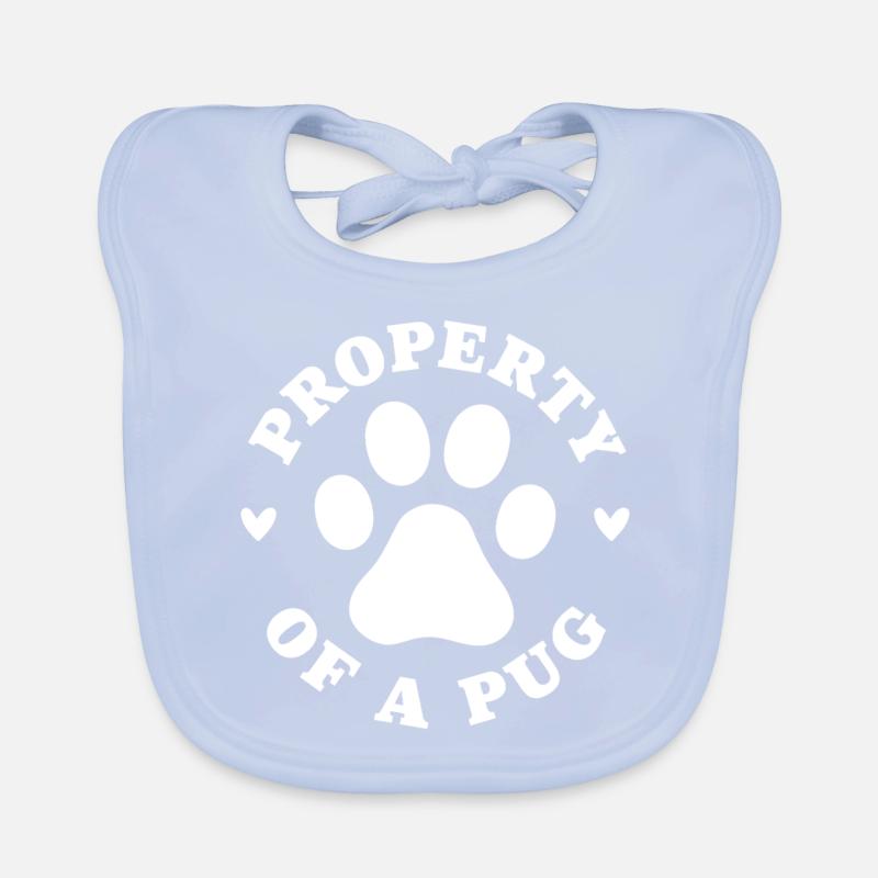 Eigentum eines Mops Baby Bio-Lätzchen