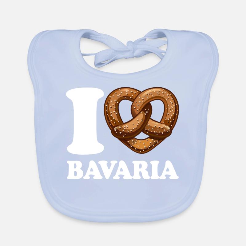 J’aime le bretzel de Bavière - Coeur - Dire Bavoir bio Bébé