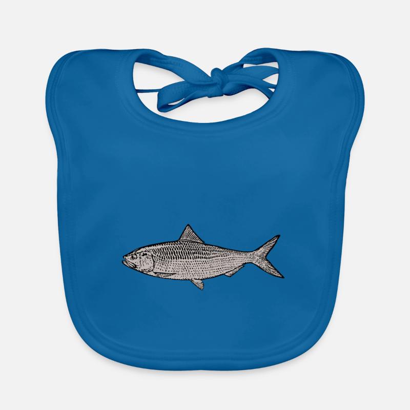 Fisch - Baby Bio-Lätzchen - Pfauenblau