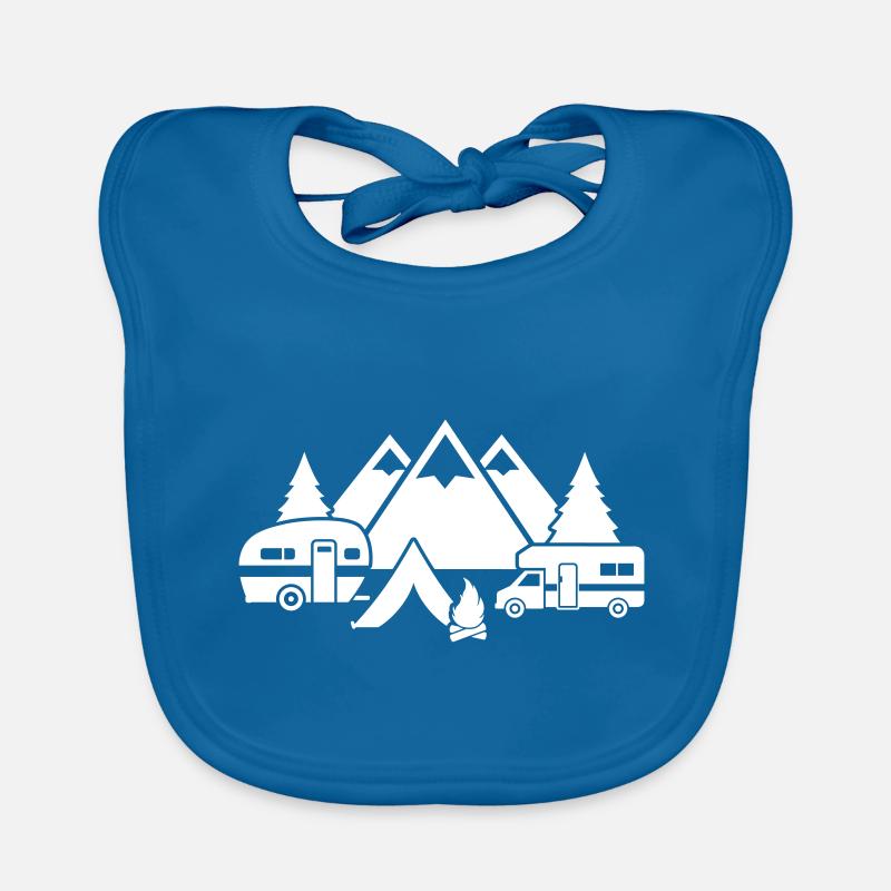 Camping - Baby Bio-Lätzchen - Pfauenblau