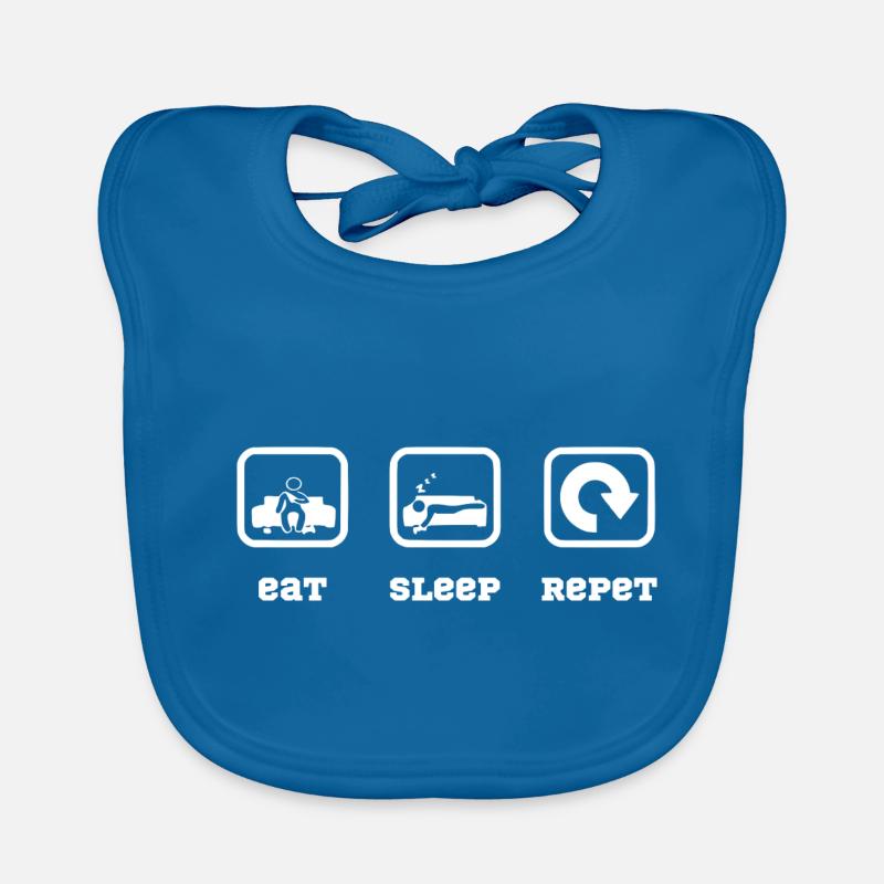 eat sleep repeat Organic Baby Bibs