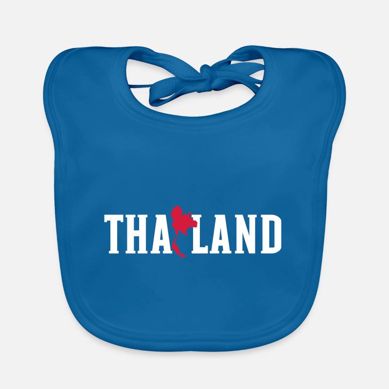La Thaïlande - Bavoir bio Bébé - bleu paon