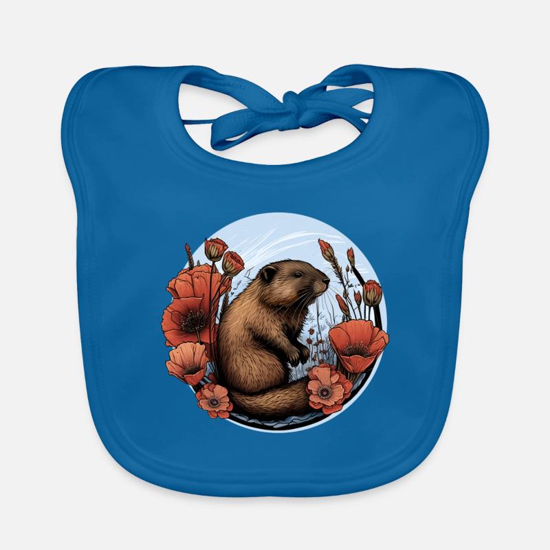 Biber Biberschutz - Baby Bio-Lätzchen - Pfauenblau