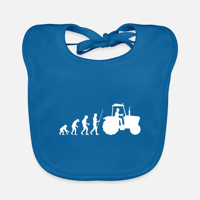 Farmer farmer tractor evolution gift Organic Baby Bibs