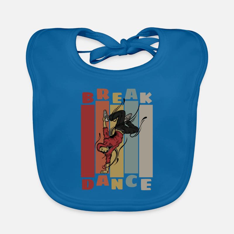 Breakdance Breakdancer Breakdancing Hip Hop Retro - Baby Bio-Lätzchen - Pfauenblau