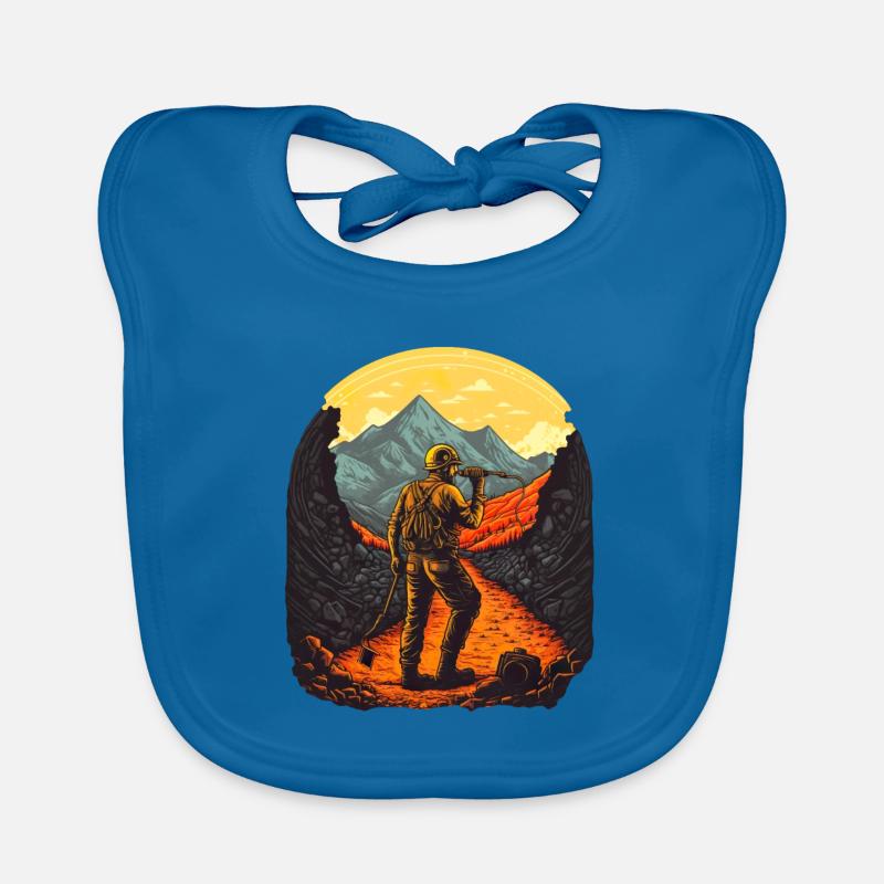 Retro miner with tools Organic Baby Bibs