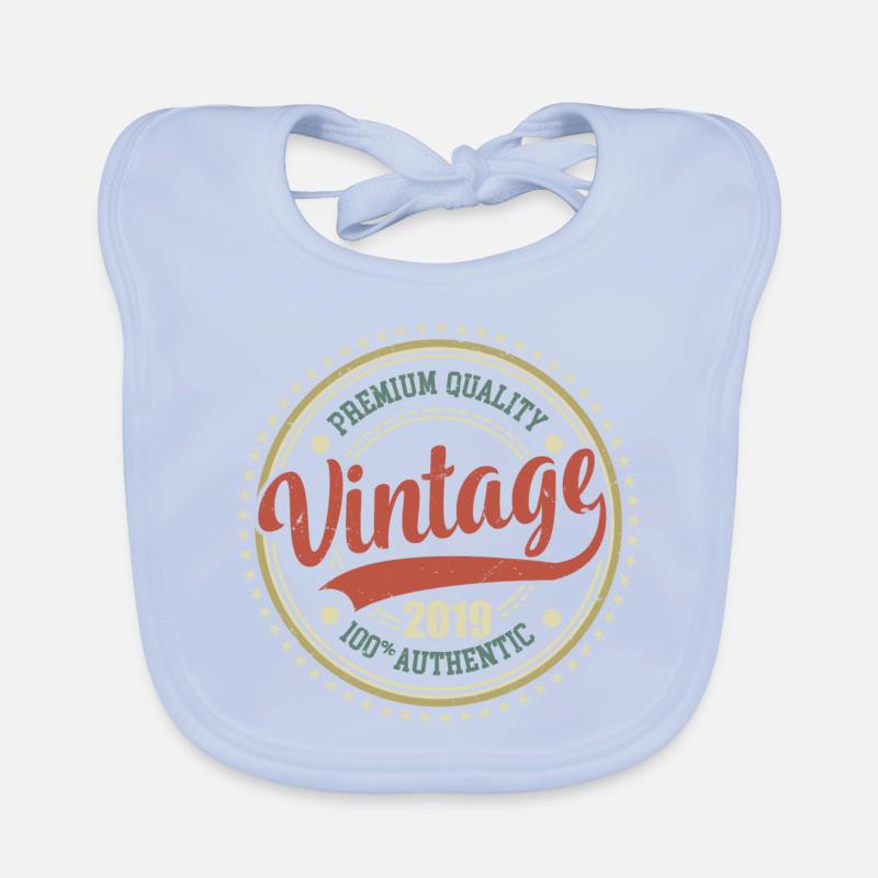 Vintage 2019 Retro Anniversary 2019 Organic Baby Bibs