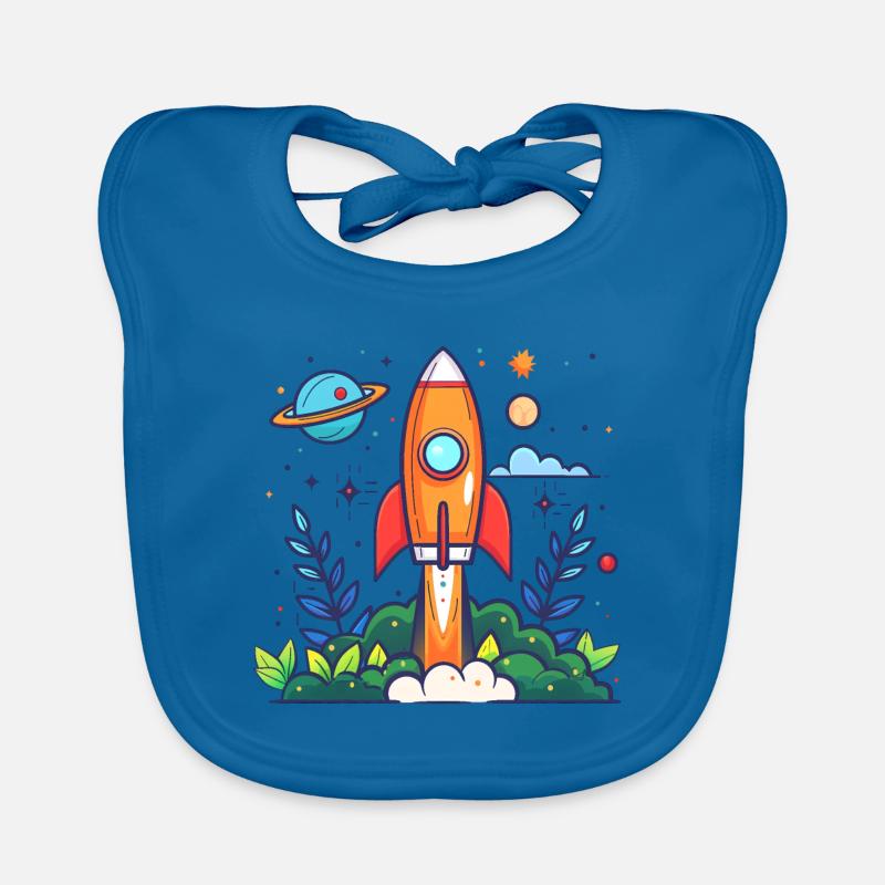 Space Rocket Organic Baby Bibs