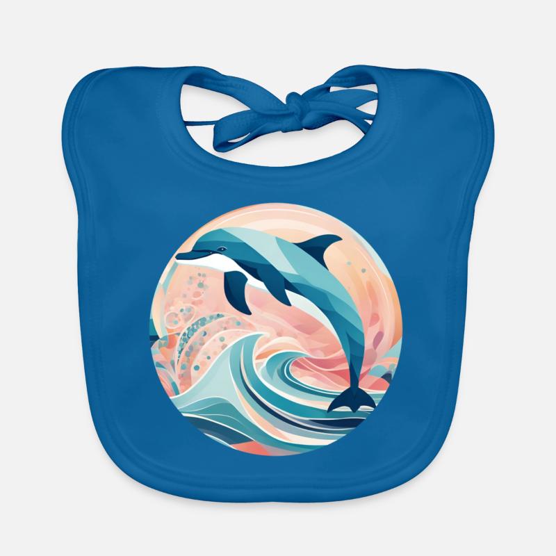 Geometric Dolphin Gift Geometry Organic Baby Bibs