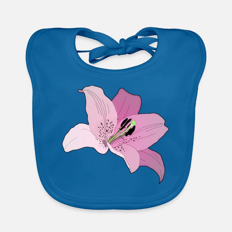 Orchidée rose Bavoir bio Bébé