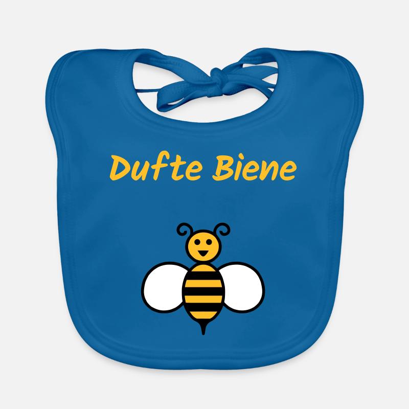 ★ Designfarben änderbar ★ Dufte Biene Baby Bio-Lätzchen