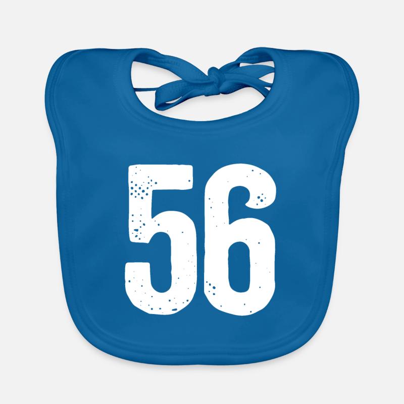 56 Numbers White Organic Baby Bibs