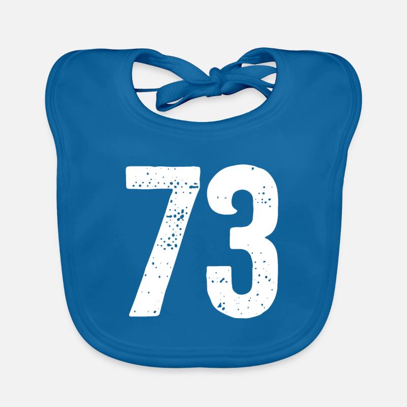 73 Numbers White Organic Baby Bibs