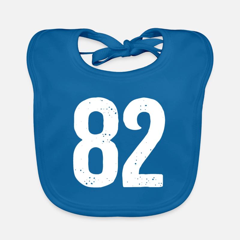 82 Numbers White Organic Baby Bibs
