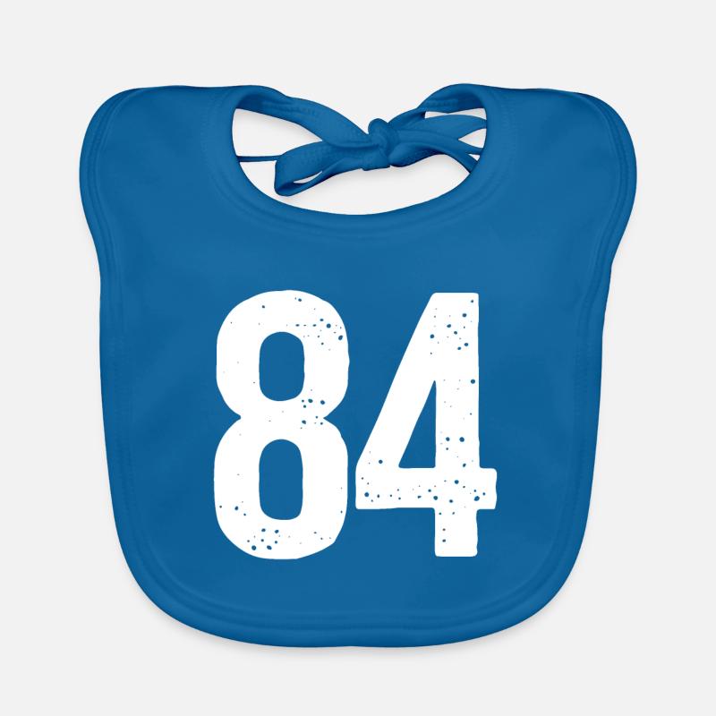 84 Numbers White Organic Baby Bibs