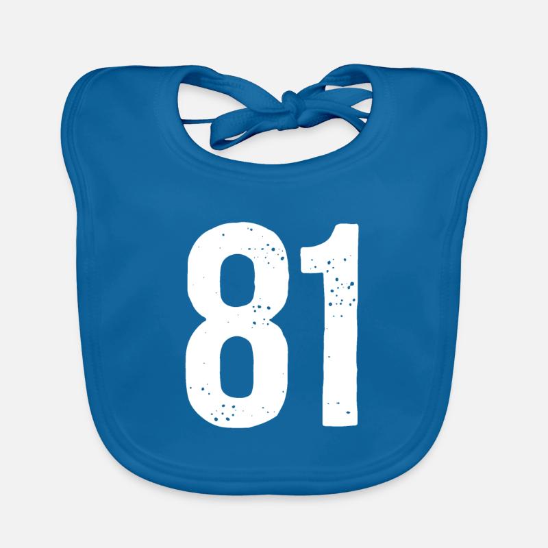 81 Numbers White Organic Baby Bibs