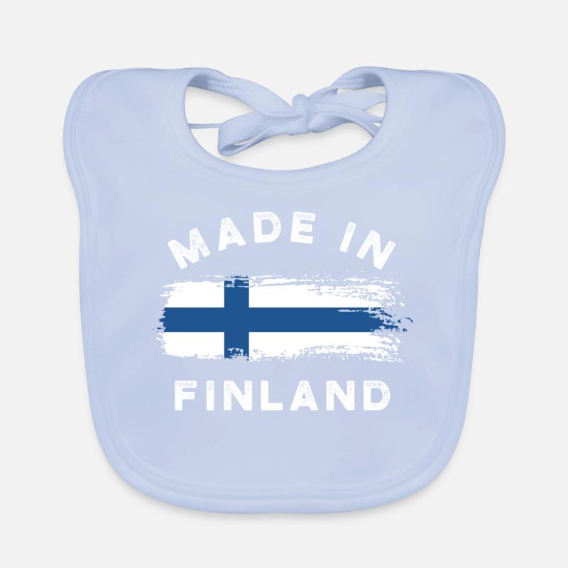 Fabriqué en Finlande - Drapeau de la Finlande Bavoir bio Bébé