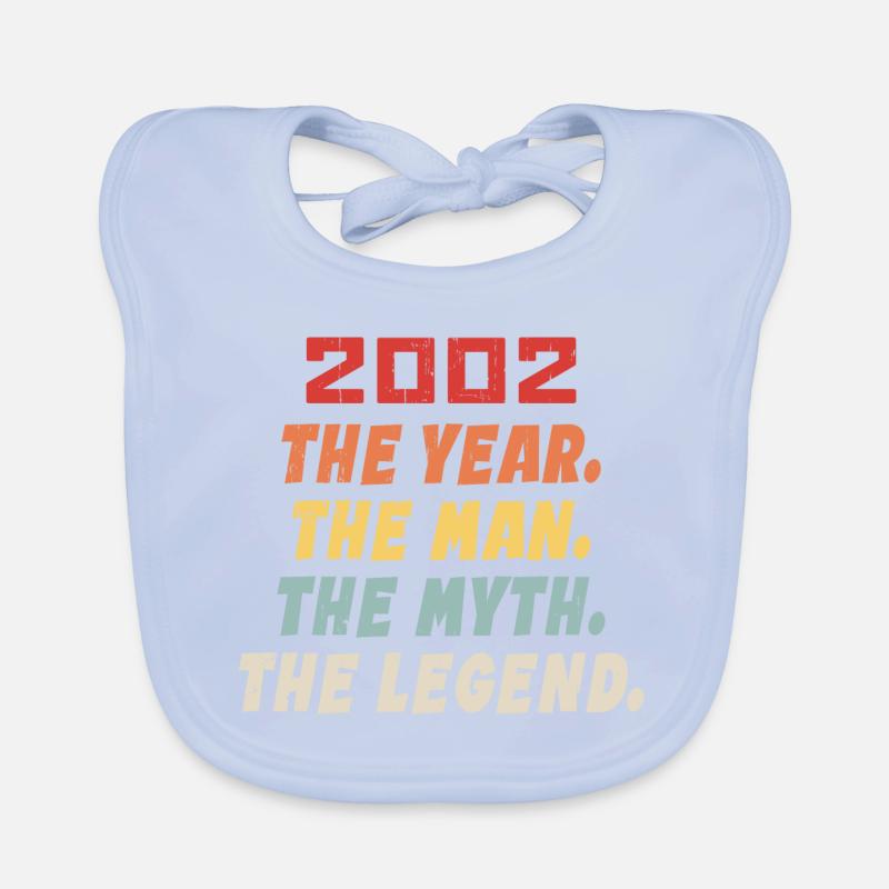 2002 Birthday Present, The Legends Born 2002 Organic Baby Bibs