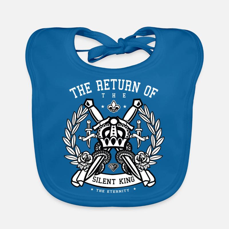 Crown - Baby Bio-Lätzchen - Pfauenblau