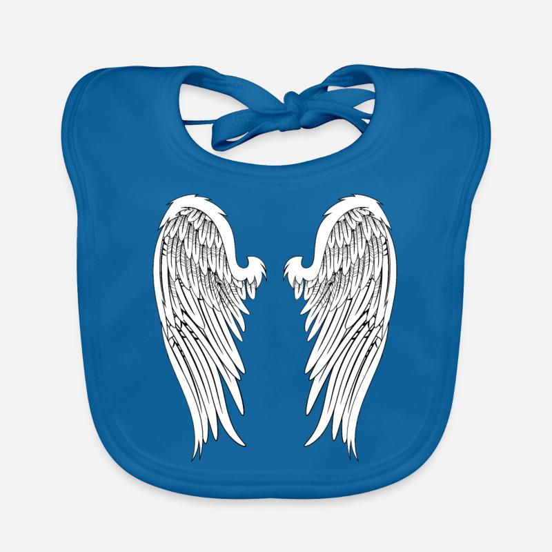 Ailes d’ange - Bavoir bio Bébé - bleu paon