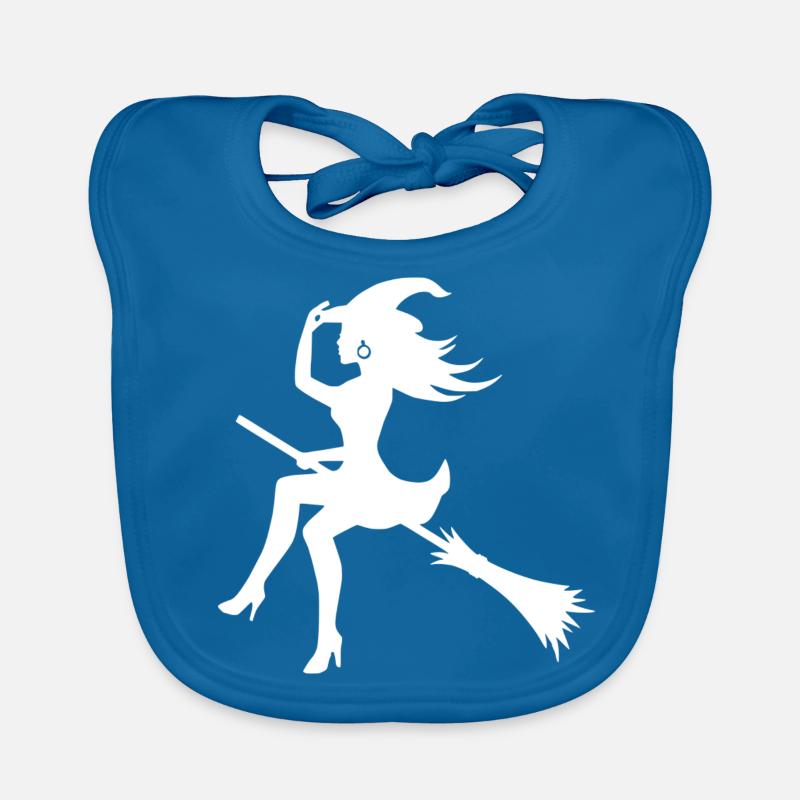 Witch / Befana on broom Organic Baby Bibs