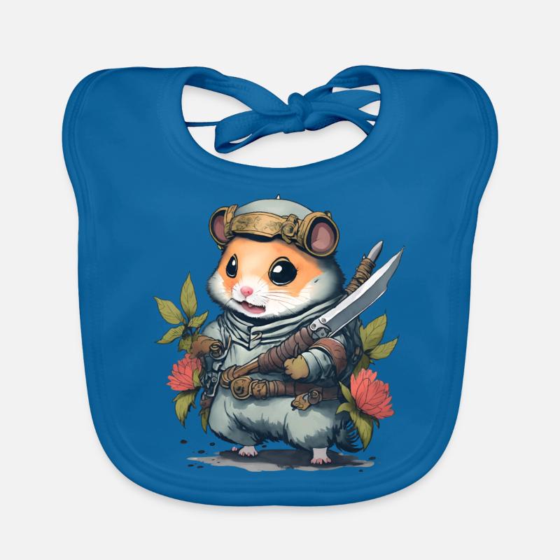 Ninja-Hamster-Kampfmeister. Hamster im Kampfmodus Baby Bio-Lätzchen