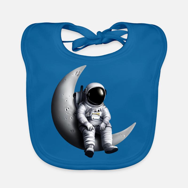 Astronaut in the crescent moon Organic Baby Bibs
