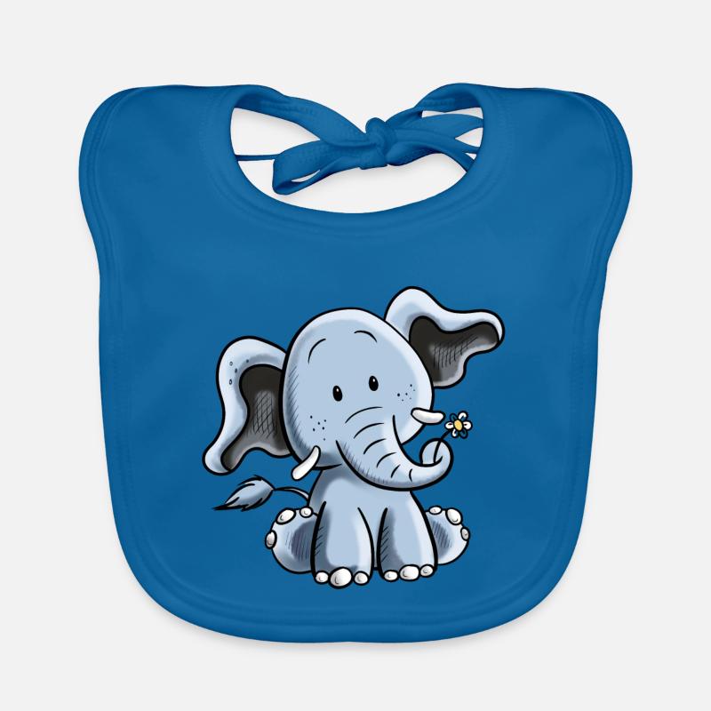 Éléphant heureux I Éléphant Bébé I Cadeau D'enfants Bavoir bio Bébé