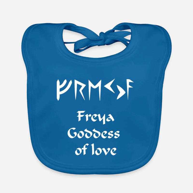 Freya déesse de l'amour - Bavoir bio Bébé - bleu paon