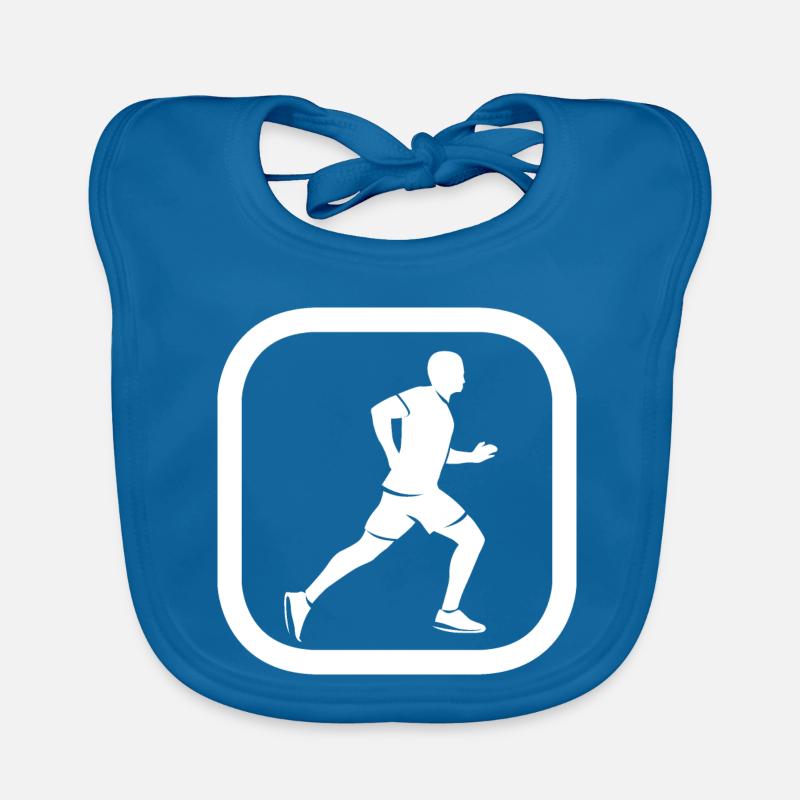 Run Runner Logo Run Runner Icône vectorielle graphique Bavoir bio Bébé