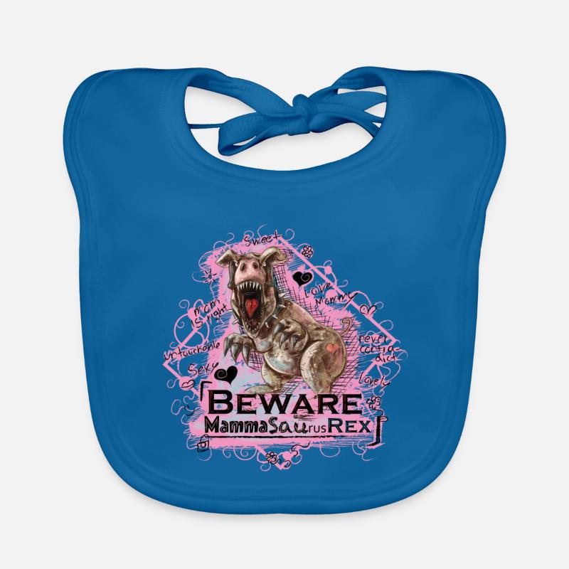 Mamasaurusrex - Bavoir bio Bébé - bleu paon