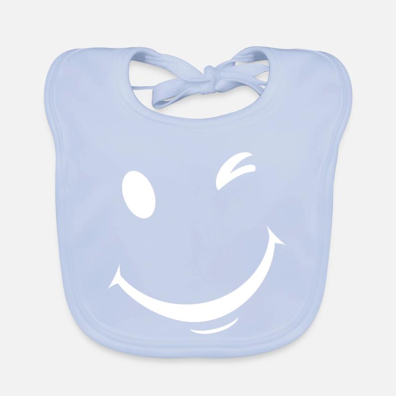 White wink expression Organic Baby Bibs