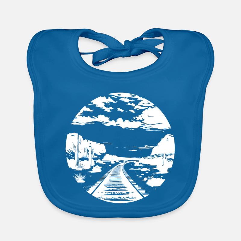 Railway Drawing Organic Baby Bibs