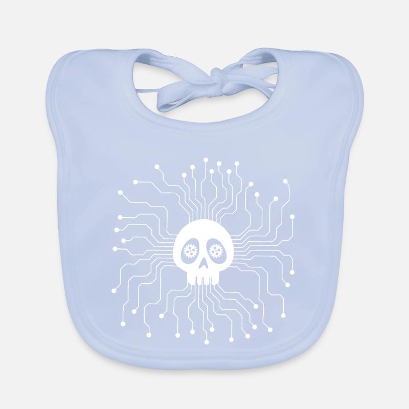 Crâne microprocesseur blanc Bavoir bio Bébé