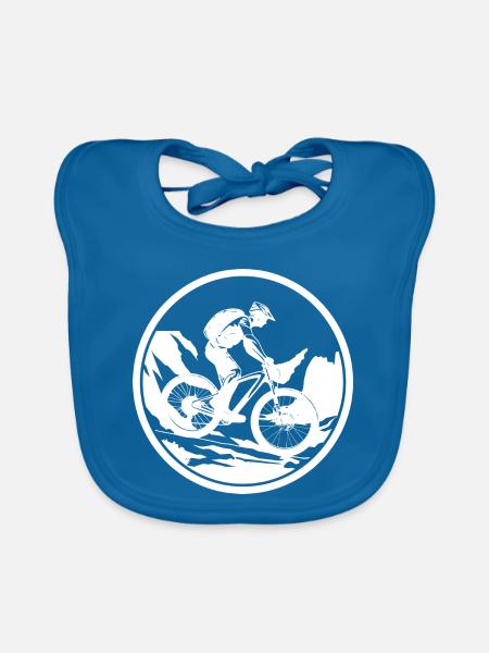 Radfahrer - Baby Bio-Lätzchen - Pfauenblau