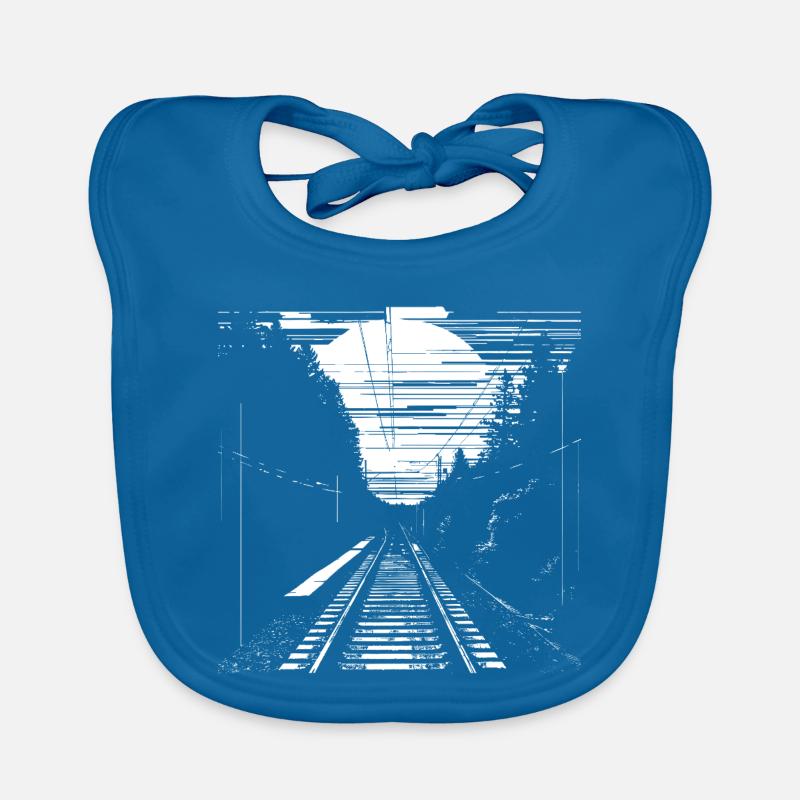Railway Graphic Organic Baby Bibs