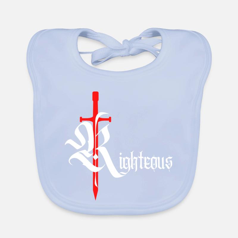 Gothique Righteous Design avec épée avec texte blanc Bavoir bio Bébé