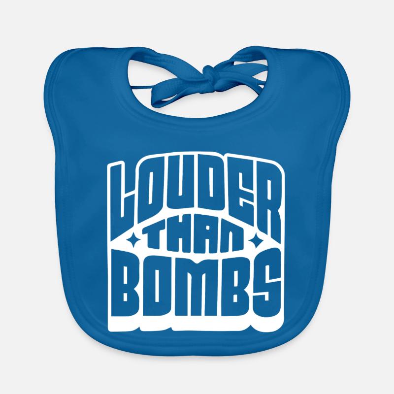 Louder Than Bombs Bold Typography Organic Baby Bibs