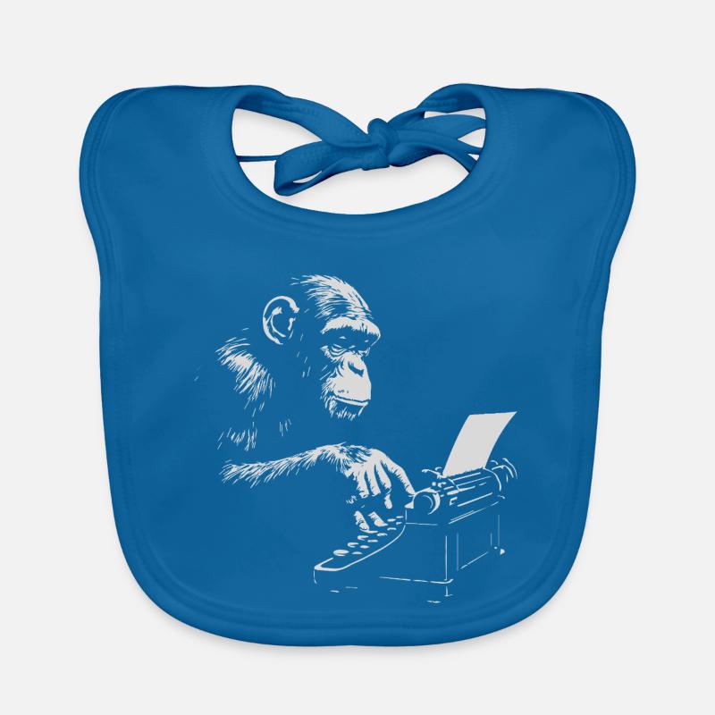 Chimp Typist Retro-Druck Baby Bio-Lätzchen
