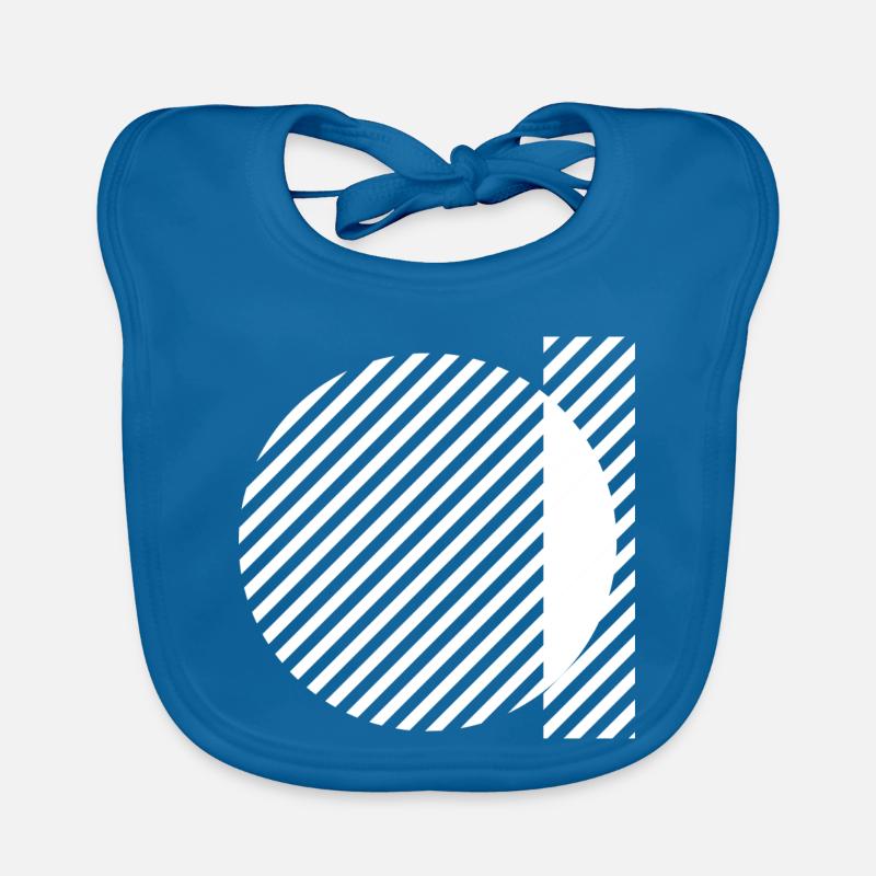 Geometric Stripe Circles Monochrome Pattern Organic Baby Bibs