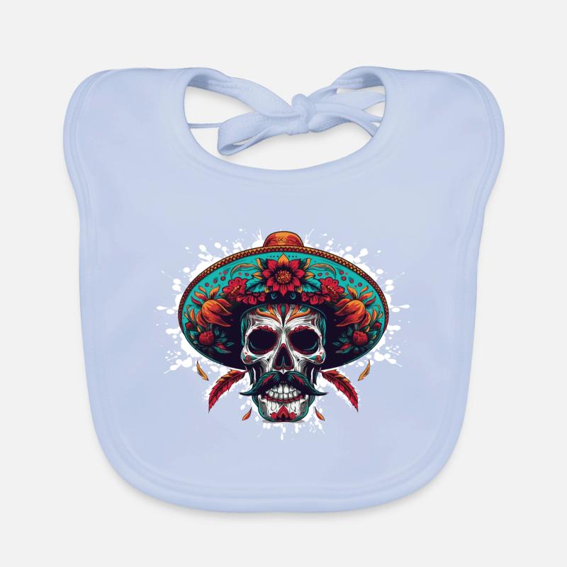 Mexican Skull Organic Baby Bibs