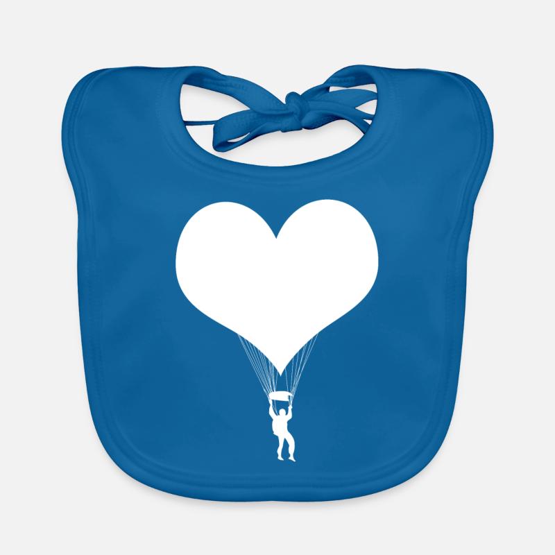 Parachute skydiving white Organic Baby Bibs
