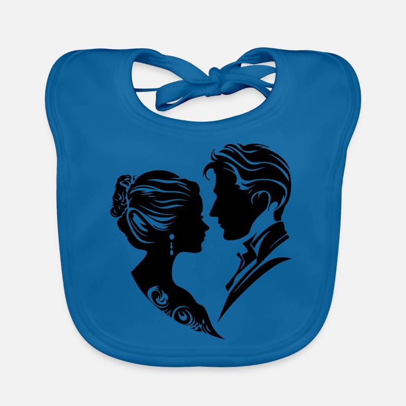 Ehepaar Hochzeit Silhouette Baby Bio-Lätzchen