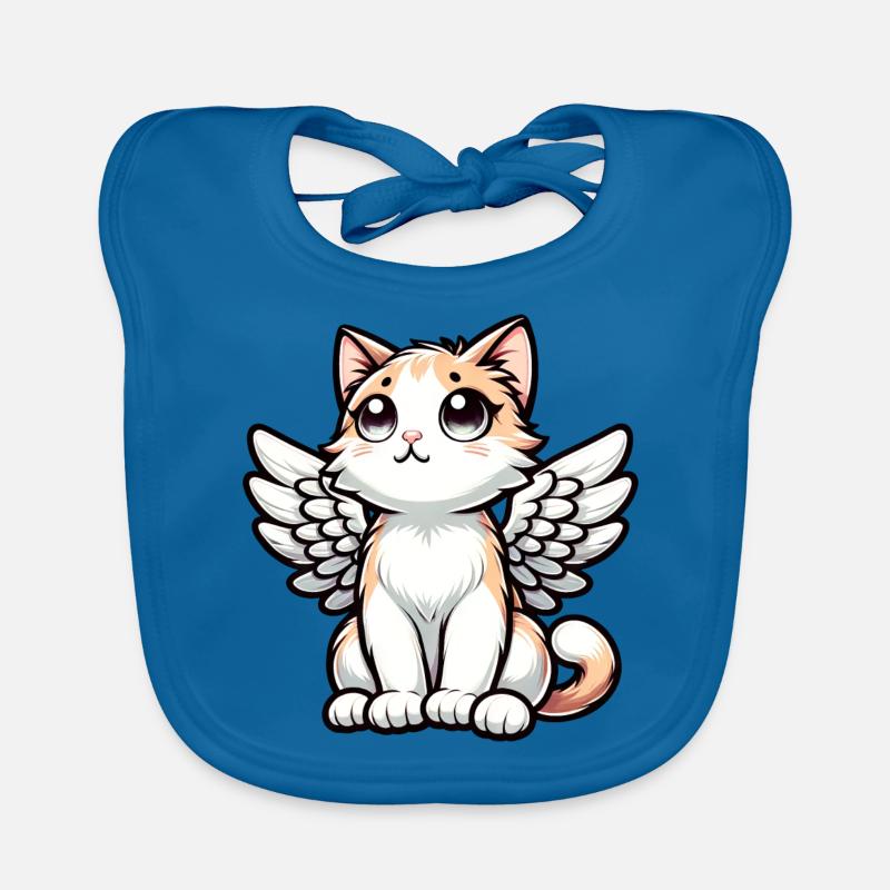 Dessin de bande dessinée ange chat mignon Bavoir bio Bébé
