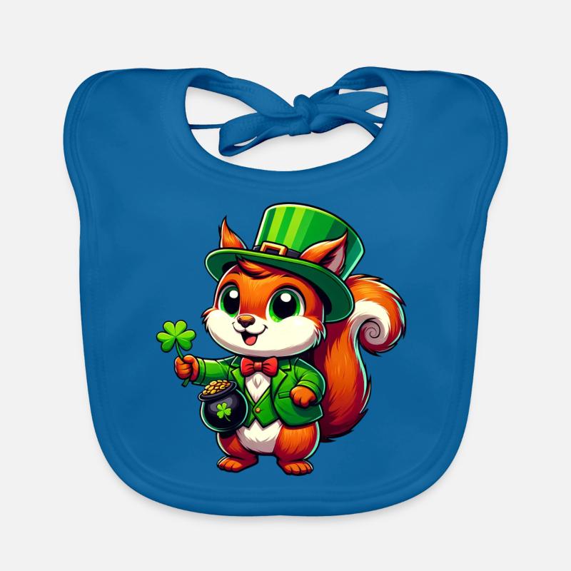St. Patrick's Day Eichhörnchen: Festliches Design Baby Bio-Lätzchen